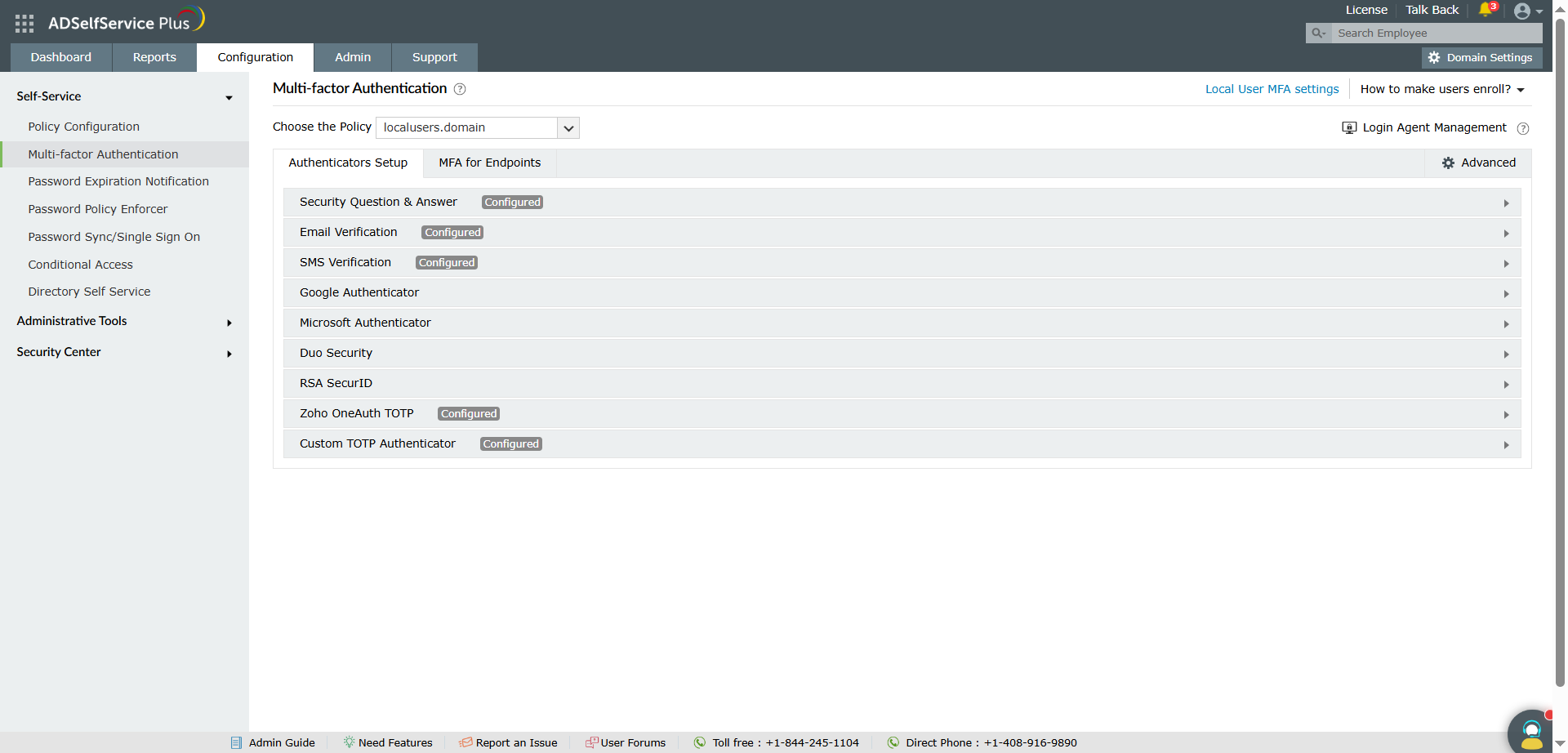 Enable local user MFA